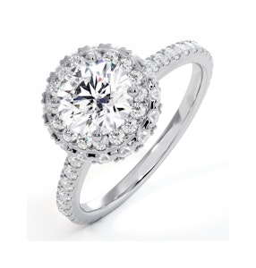 Valerie GIA Diamond Halo Engagement Ring 18K White Gold 1.80ct G/VS1