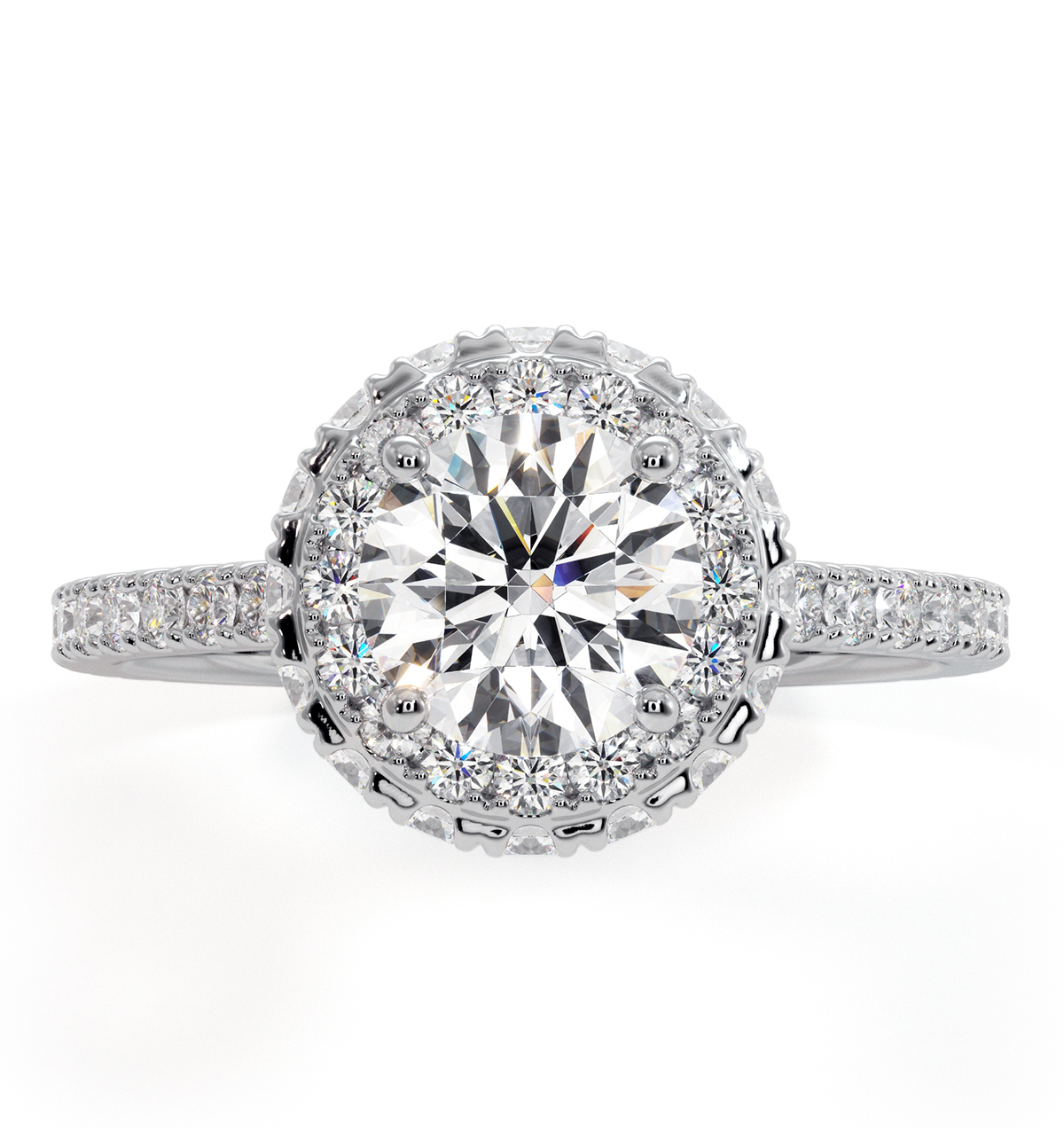 Valerie Gia Diamond Halo Engagement Ring In Platinum 180ct Gvs1