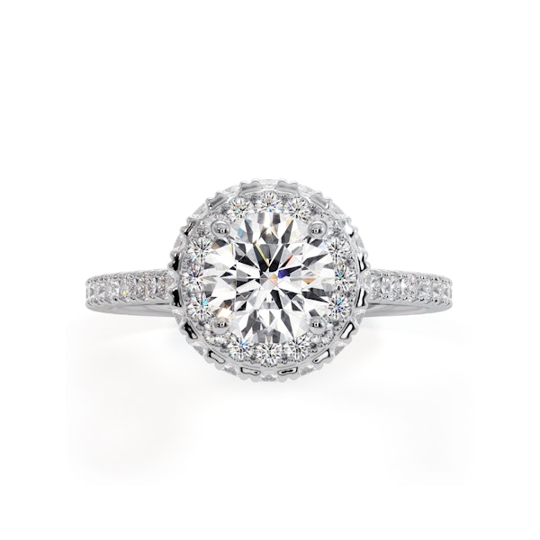Valerie GIA Diamond Halo Engagement Ring in Platinum 1.80ct G/SI2 - Image 2