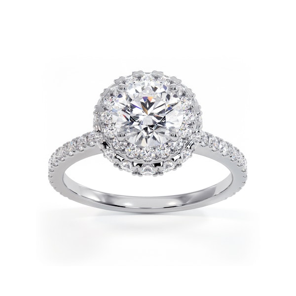 Valerie GIA Diamond Halo Engagement Ring 18K White Gold 1.80ct G/SI1 - Image 3