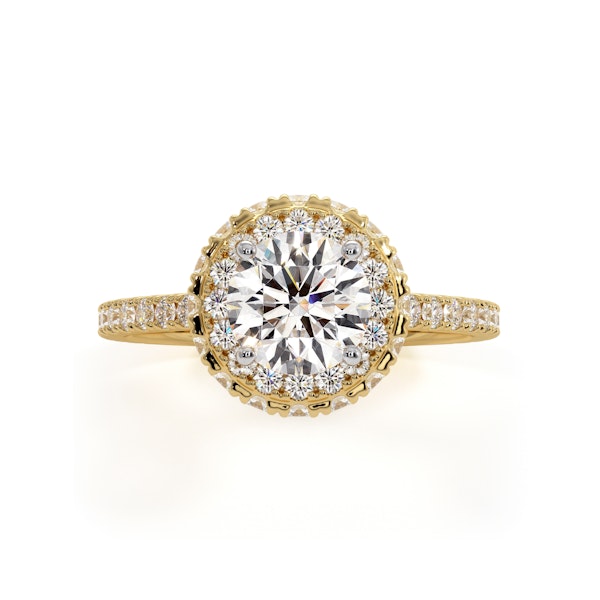 Valerie GIA Diamond Halo Engagement Ring in 18K Gold 1.80ct G/SI2 - Image 2