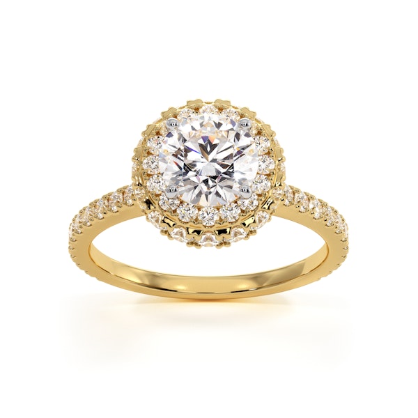 Valerie GIA Diamond Halo Engagement Ring in 18K Gold 1.80ct G/SI2 - Image 3