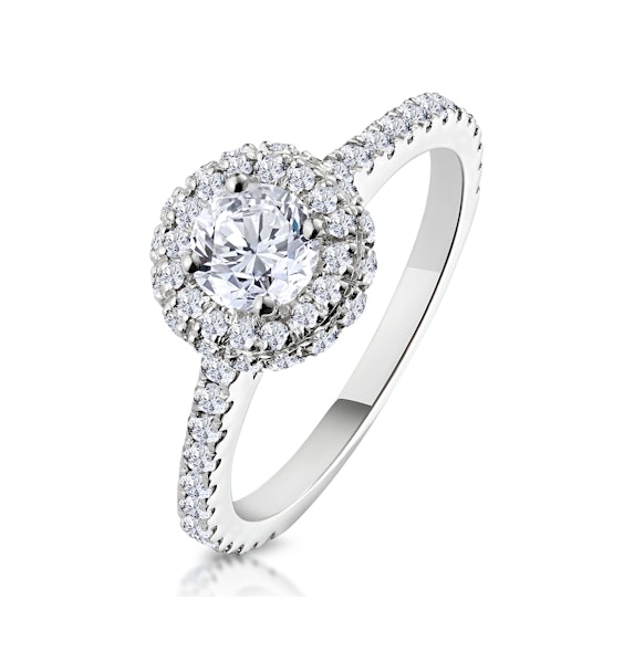 Valerie Diamond Halo Engagement Ring in Platinum 1.10ct G/VS1 - Image 1