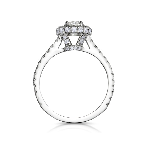 Valerie Diamond Halo Engagement Ring 18K White Gold 1.10ct G/VS1 - Image 3