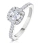 Elizabeth GIA Diamond Halo Engagement Ring 18K White Gold 1.00ct G/SI2 - image 1