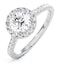 Reina GIA Diamond Halo Engagement Ring in 18K White Gold 1.40ct G/SI2 - image 1