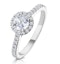 Reina GIA Diamond Halo Engagement Ring in 18K White Gold 1.10ct G/SI2 - image 1