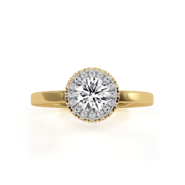 Eleanor Diamond Halo Engagement Ring in 18K Gold 0.65ct G/VS1 - Image 2