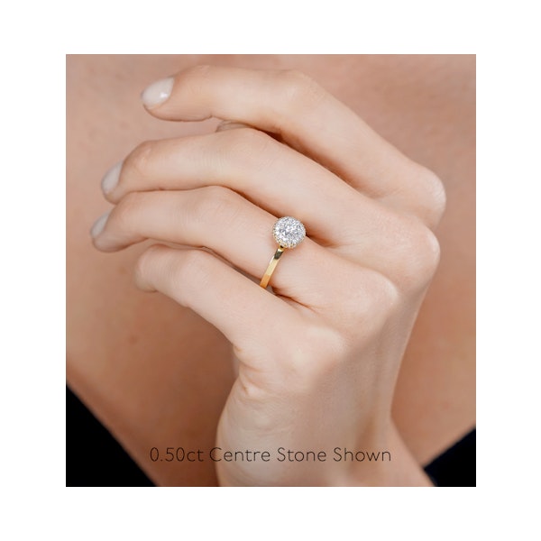 Eleanor Diamond Halo Engagement Ring 18K White Gold 0.65ct G/VS1 - Image 4