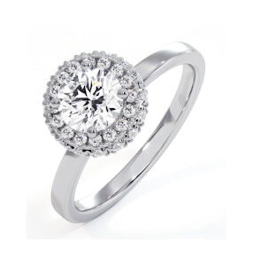 Eleanor GIA Diamond Halo Engagement Ring 18K White Gold 0.87ct G/SI1