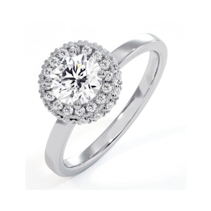 Eleanor GIA Diamond Halo Engagement Ring in Platinum 0.87ct G/SI1