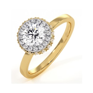 Eleanor GIA Diamond Halo Engagement Ring in 18K Gold 0.87ct G/SI1
