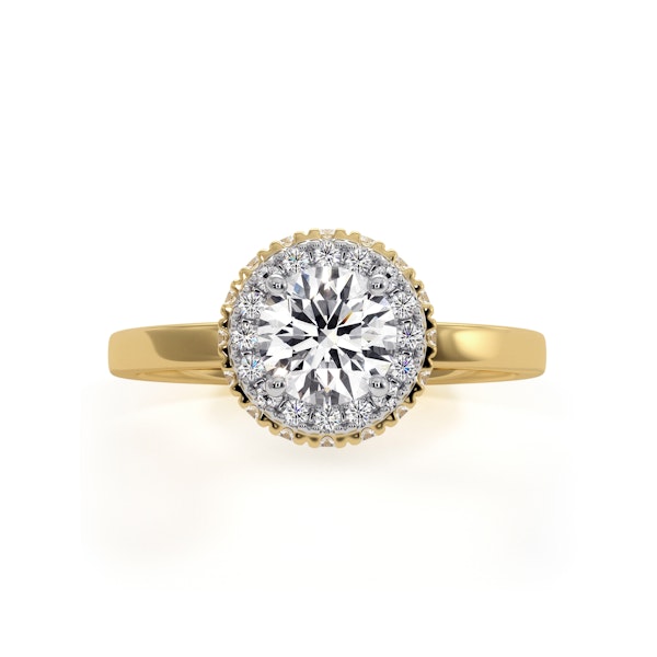 Eleanor GIA Diamond Halo Engagement Ring in 18K Gold 0.87ct G/SI1 - Image 2