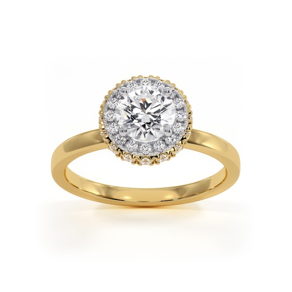 Eleanor GIA Diamond Halo Engagement Ring in 18K Gold 0.87ct G/VS1 - Image 3