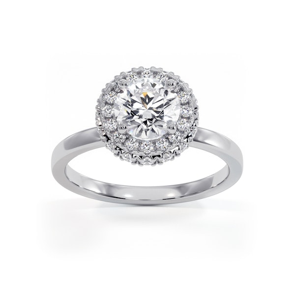 Eleanor GIA Diamond Halo Engagement Ring 18K White Gold 1.09ct G/VS2 - Image 3