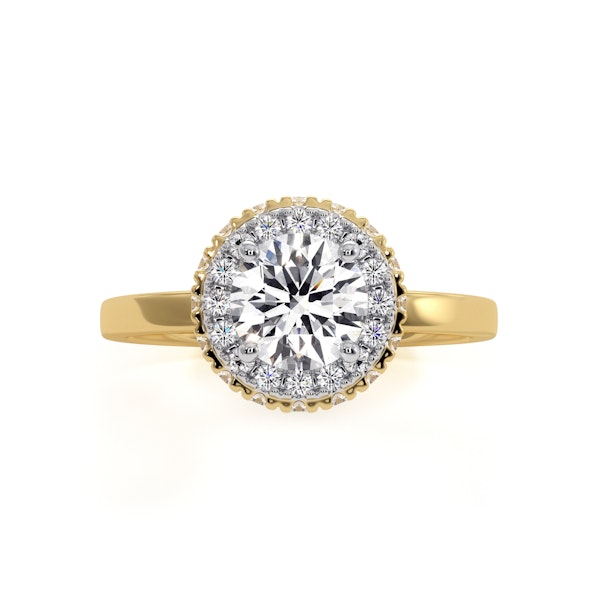 Eleanor GIA Diamond Halo Engagement Ring in 18K Gold 1.09ct G/VS1 - Image 2