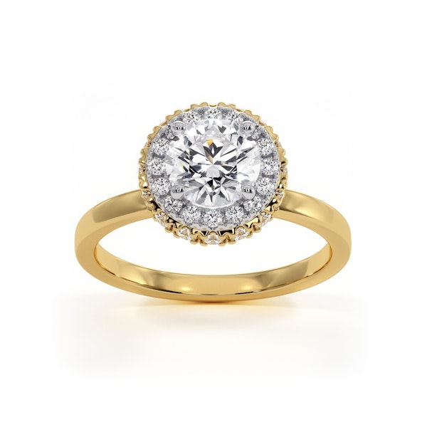 Eleanor GIA Diamond Halo Engagement Ring in 18K Gold 1.09ct G/VS2 - Image 3
