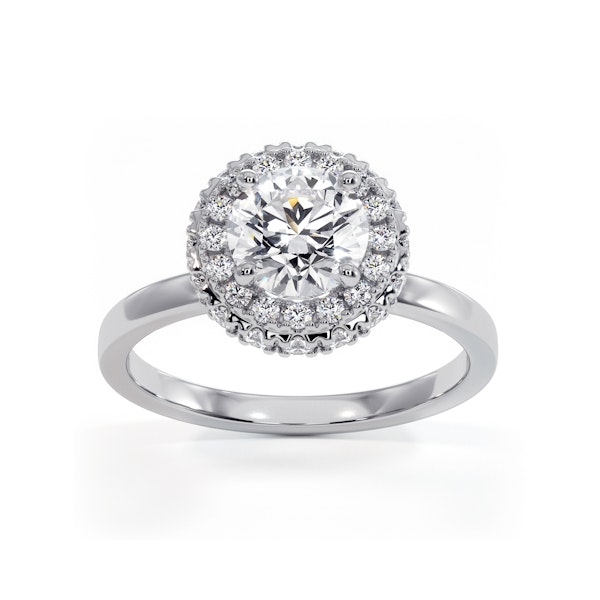 Eleanor GIA Diamond Halo Engagement Ring 18K White Gold 1.23ct G/VS2 - Image 3