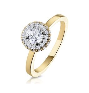 Eleanor Diamond Halo Engagement Ring in 18K Gold 0.65ct G/SI1