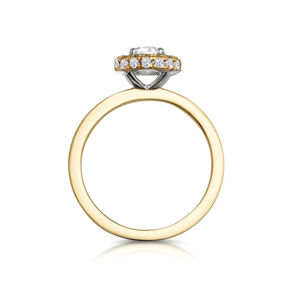 Eleanor Diamond Halo Engagement Ring in 18K Gold 0.65ct G/VS2 - Image 3