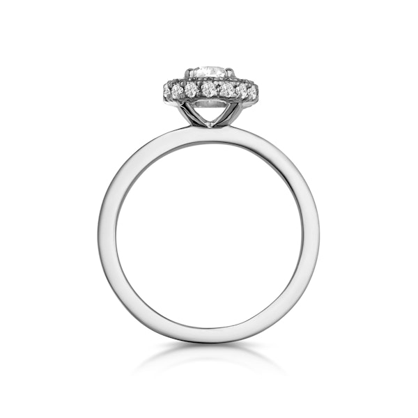 Eleanor Diamond Halo Engagement Ring 18K White Gold 0.65ct G/SI1 - Image 3