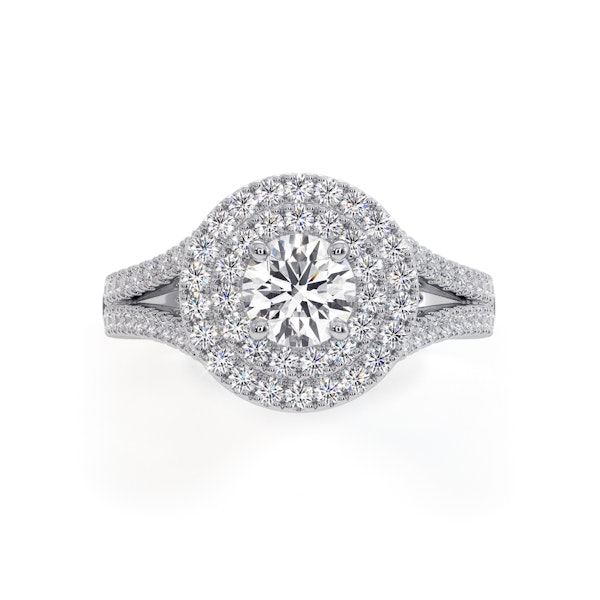 Camilla Diamond Halo Engagement Ring in Platinum 1.15ct G/VS2 - Image 2