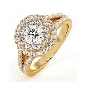 Camilla Diamond Halo Engagement Ring in 18K Gold 1.15ct G/SI1