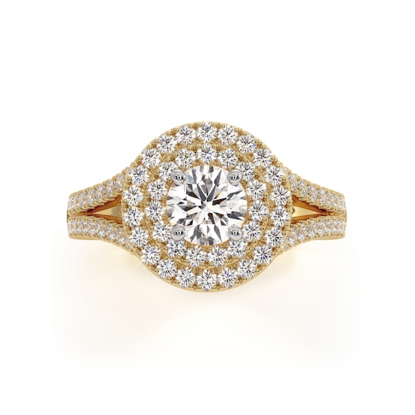 Camilla Diamond Halo Engagement Ring in 18K Gold 1.15ct G/SI1 - Image 2