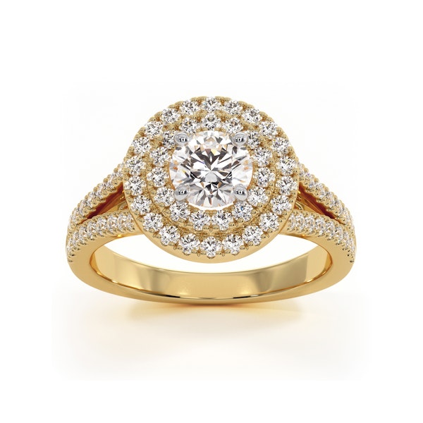 Camilla Diamond Halo Engagement Ring in 18K Gold 1.15ct G/SI1 - Image 3