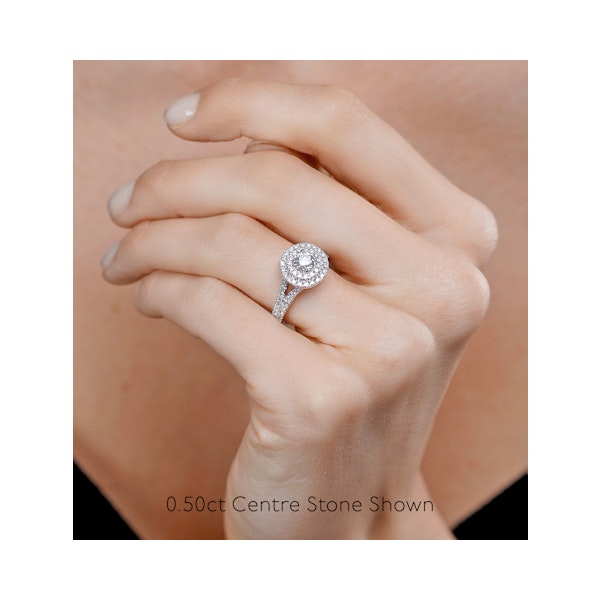 Camilla Diamond Halo Engagement Ring in 18K Gold 1.15ct G/VS1 - Image 4