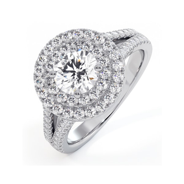 Camilla GIA Diamond Halo Engagement Ring 18K White Gold 1.65ct G/SI2 - Image 1