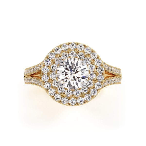 Camilla GIA Diamond Halo Engagement Ring in 18K Gold 1.65ct G/SI2 - Image 2