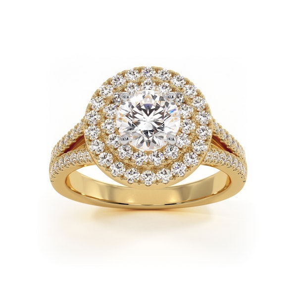 Camilla GIA Diamond Halo Engagement Ring in 18K Gold 1.65ct G/VS1 - Image 3