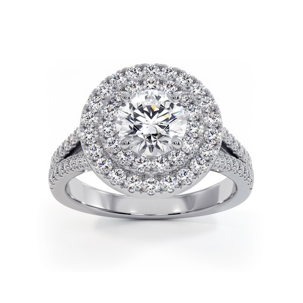 Camilla GIA Diamond Halo Engagement Ring in Platinum 1.85ct G/VS1 - Image 3