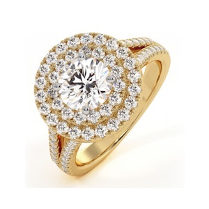 Camilla GIA Diamond Halo Engagement Ring in 18K Gold 1.85ct G/SI1