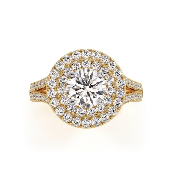 Camilla GIA Diamond Halo Engagement Ring in 18K Gold 1.85ct G/SI1 - Image 2
