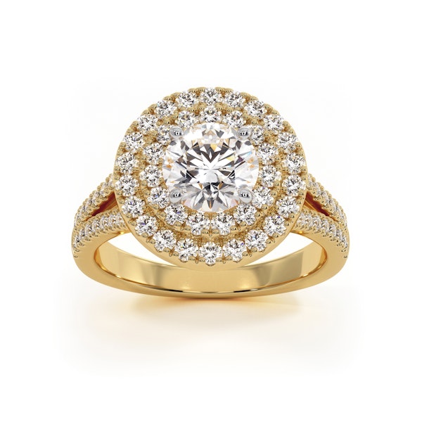 Camilla GIA Diamond Halo Engagement Ring in 18K Gold 1.85ct G/VS2 - Image 3