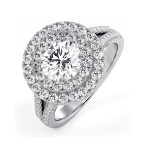 Camilla GIA Diamond Halo Engagement Ring 18K White Gold 2.15ct G/VS2