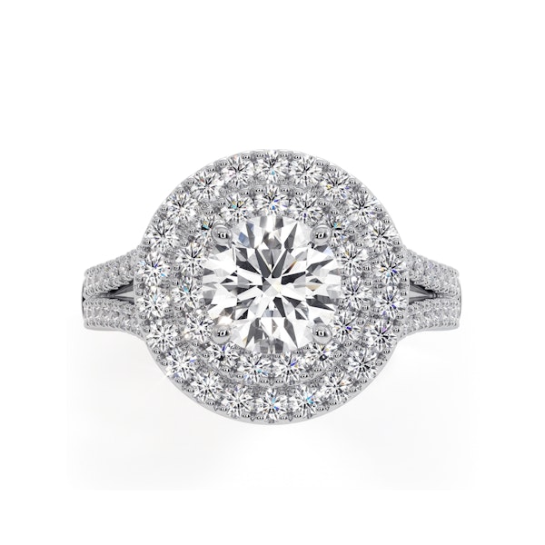 Camilla GIA Diamond Halo Engagement Ring 18K White Gold 2.15ct G/VS2 - Image 2