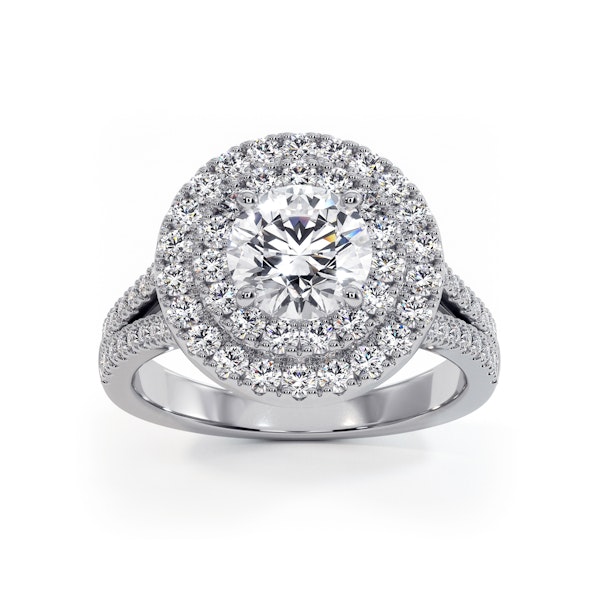 Camilla GIA Diamond Halo Engagement Ring 18K White Gold 2.15ct G/VS1 - Image 3