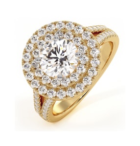 Camilla GIA Diamond Halo Engagement Ring in 18K Gold 2.15ct G/SI1