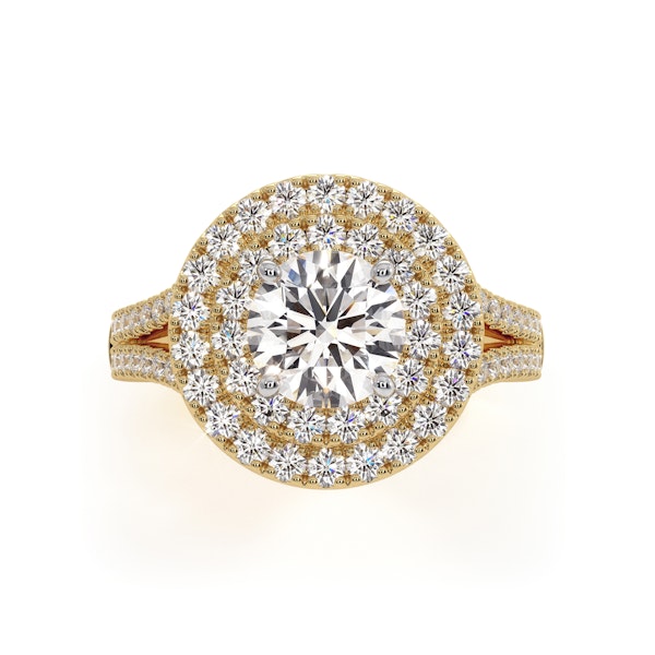 Camilla GIA Diamond Halo Engagement Ring in 18K Gold 2.15ct G/SI2 - Image 2