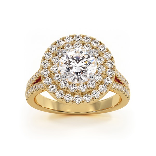 Camilla GIA Diamond Halo Engagement Ring in 18K Gold 2.15ct G/SI1 - Image 3