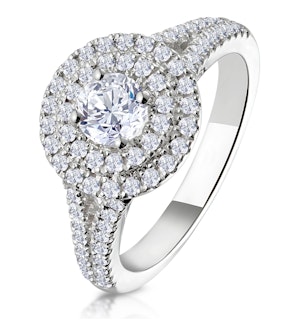 Camilla GIA Diamond Halo Engagement Ring in Platinum 1.15ct G/SI2