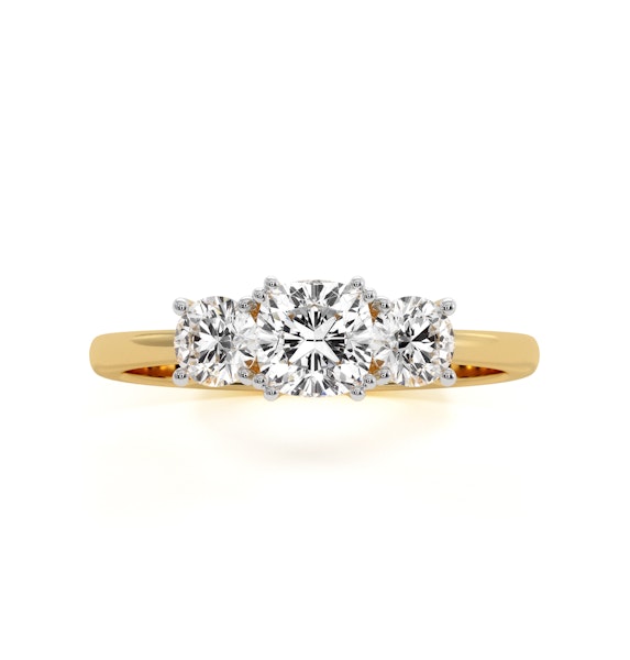 3 Stone Meghan Diamond Engagement Ring 1CT G/SI1 in 18K Gold - Image 2