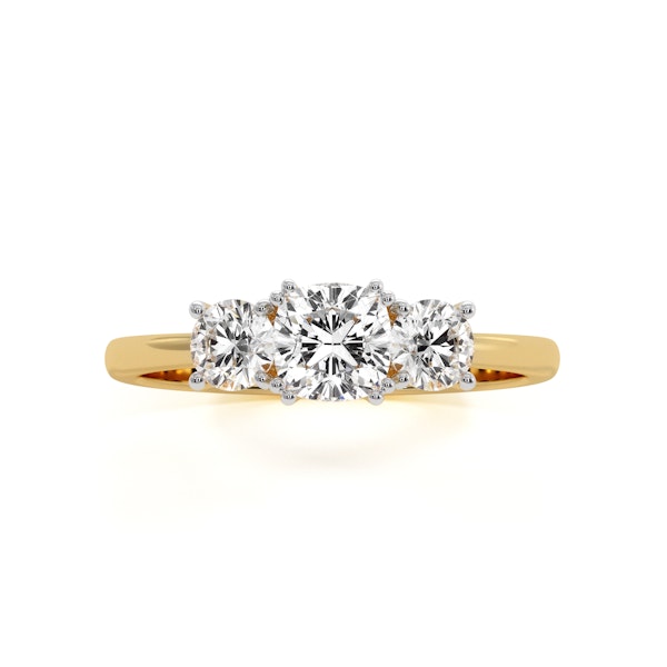 3 Stone Meghan Diamond Engagement Ring 1CT G/SI1 in 18K Gold - Image 2