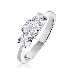 3 Stone Meghan Lab Diamond Engagement Ring 1.7CT F/VS1 18K White Gold