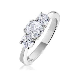 3 Stone Meghan Lab Diamond Engagement Ring 1.7CT F/VS1 in Platinum