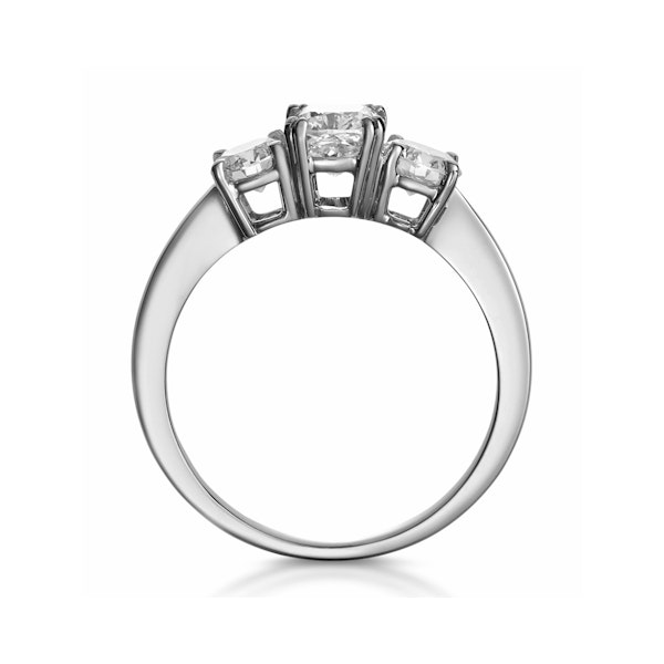 3 Stone Meghan Lab Diamond Engagement Ring 1.7CT F/VS1 in Platinum - Image 3