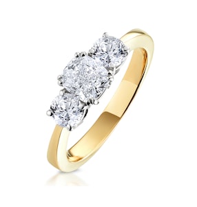 3 Stone Meghan Diamond Engagement Ring 1.7CT G/SI1 in 18K Gold
